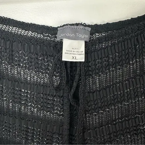 Jordan Taylor  Knit Mesh Wide Leg Swimsuit Coverup Black Pants Size XL