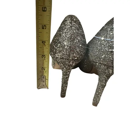Dune London Silver Glitter Bow Heels Size 38 / US 8