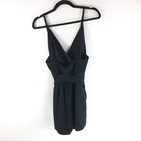 Finders Keepers Womens Romper V Neck Sleeveless Belted Black M