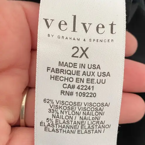 Velvet By Graham And Spencer Monterey Pull-On Black Joggers Size 2X NWT