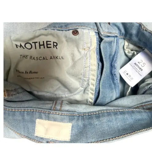 MOTHER THE RASCAL STRAIGHT JEANS IN WHEN IN ROME 25" EUC Blue