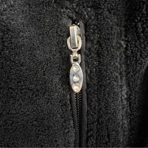 Lena Size Medium Black Fleece Jacket Hoodie Zippered Front Zippered Poc…