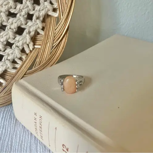 American Vintage Vintage “Marigold” Orange Stone Silver Ring 8 Sunstone Whimsigoth Earthy Classic