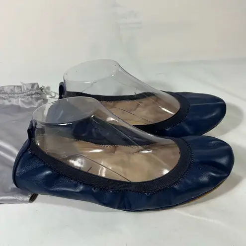 YOSI NEW YORK FOLDABLE BALLET FLATS TRAVEL WOMEN NAVY BLUE SZ 10 NEW