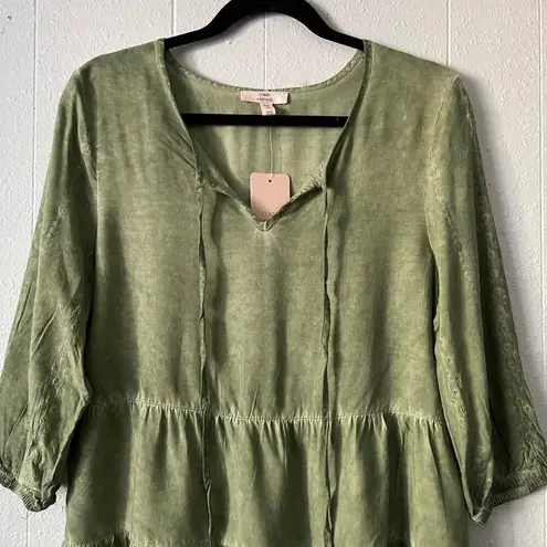 Como vintage Babydoll Top Womens Small Sun Washed Embroidered Forest Fairy Boho