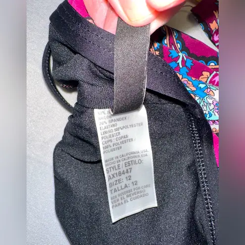 Alex Marie • Wine And Teal Paisley Tankini Top • Size 12