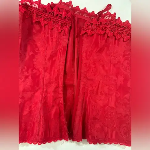 Frederick's of Hollywood Frederick’s of Hollywood Red Lace Jacquard Dream Sweetheart Corset 38