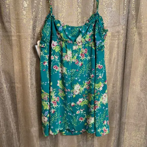 City Studio Teal Green Floral Printed Juniors Babydoll Mini Dress XXL NWT Size undefined