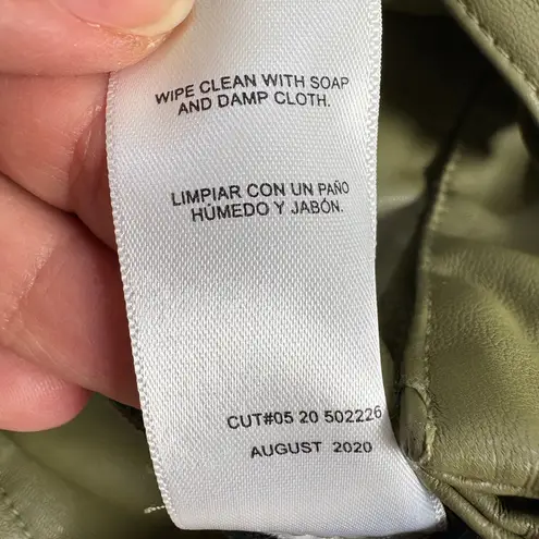 LOVE, WHIT by Whitney Port Olive Green Faux Leather Paper Bag Crop Pants Size M