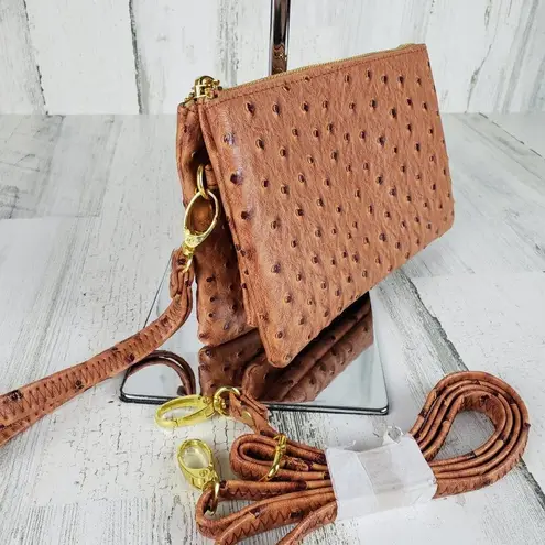 Brown Laser Cut Wristlet Gold