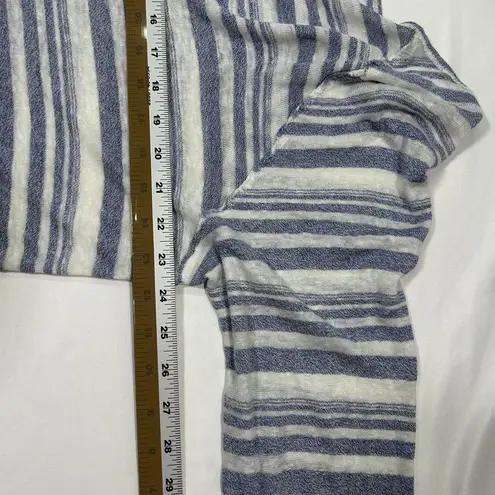 Bella Dahl Linen Blend Light Weight Striped Long Sleeve Front Tie Womens Med