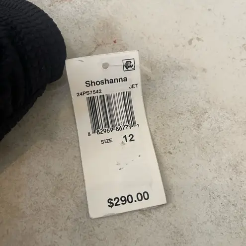 Shoshanna NWT Belted Strapless One Piece Swimsuit black size 12