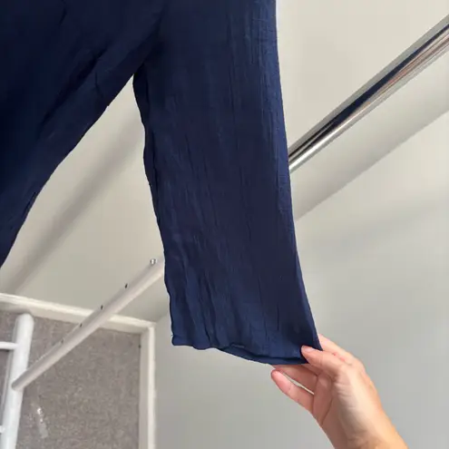 Kona Sol Blue Tunic Swim Cover-Up with White Embroidery