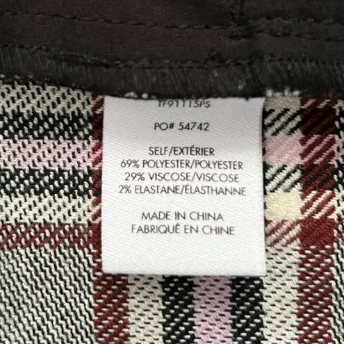 Derek Lam 10 Crosby High Rise Kick Flare Plaid Gray Pink Trouser Pants