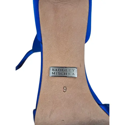 Badgley Mischka Nilla Crystal Sapphire Blue Peep Toe Heels 9M US $245 like Kiara