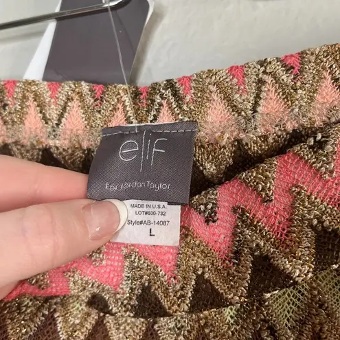 Jordan Taylor Elif For Multicolor Chevron Knit Asymmetrical Skirt Swim Cover-Up