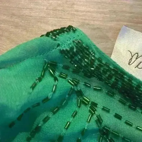 Rory Beca Haldi Beaded Dress size Small Kelly Green