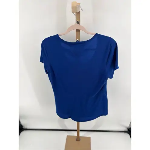 Lucy Tech Womens Short Sleeve Blue Workout T Shirt Size Large Exercise