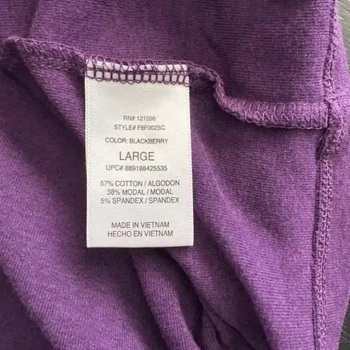 ABS Allen Schwartz Long Sleeve Tunic w/Zipper at Shoulders Size Large Purple EUC