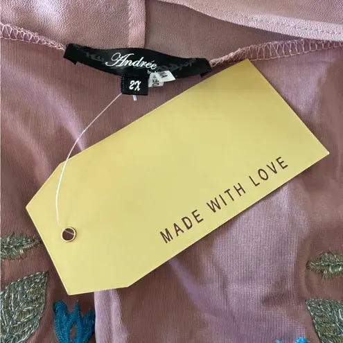 Andree by Unit  Crushed Velvet Embroidered Kimono/Open Cardigan‎ Size 2X NWT thumbnail 4