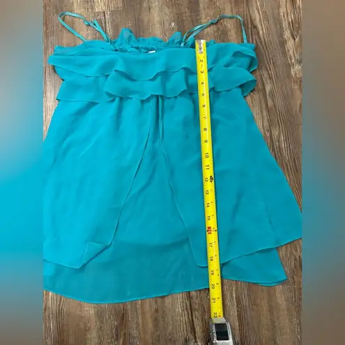 In Bloom Blue Babydoll Lace Floral Flowy Ruffle Preppy Top Size Large