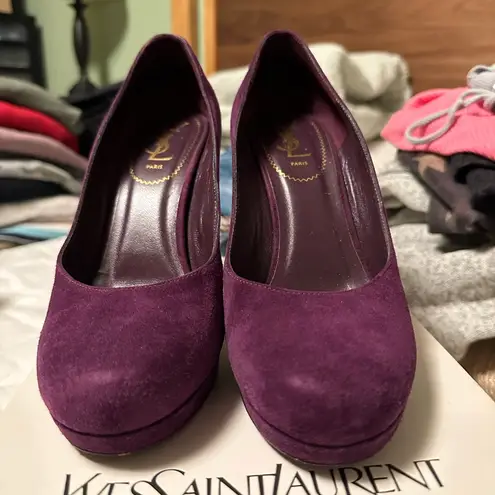 YSL Tribute 90 pump in dark magenta Purple Size 8