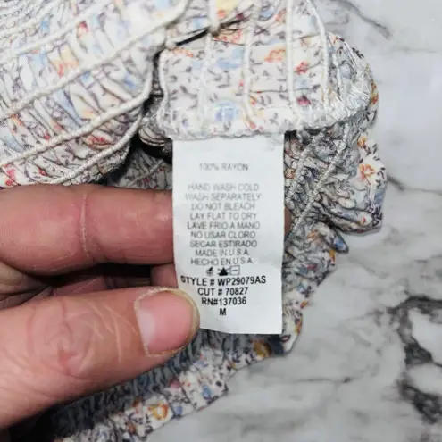 Altar'd State NWT Altar’d State Smocked Top Puff Sleeves White Women M Boho Cottagecore Floral