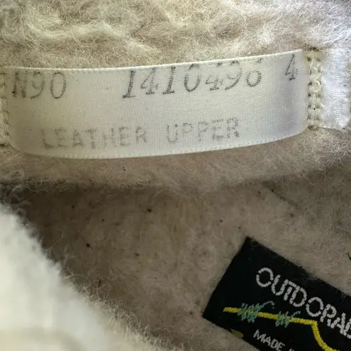 Vintage Outdorables Black Genuine Suede Wool Sheepskin Flat Ankle Boots Booties Size 8