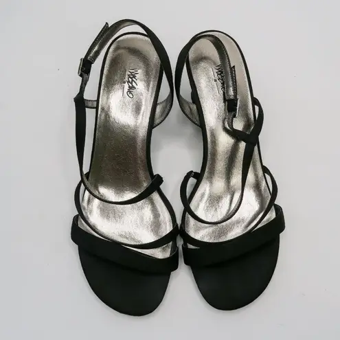 Vintage Y2K Mossimo Black Satin Heels Size 9