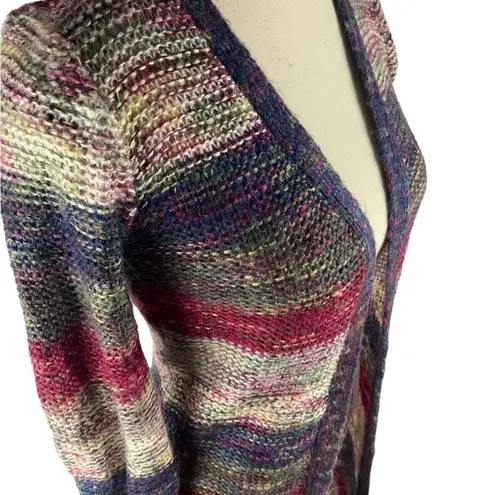 Ultra Flirt  long colorful striped open knit cardigan size S