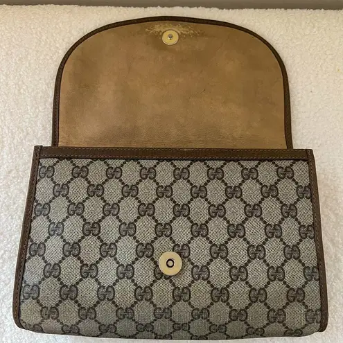 Gucci  GG Ophidia Monogram Coated Canvas and Leather Clutch