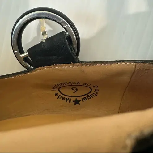 John Fluevog Miss July Scalloped Wedge Heel Pinup Shoes Black, 9