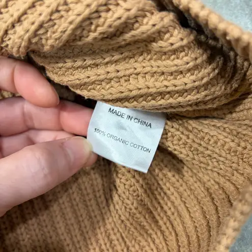 Quince Sweater Womens Small Brown Fisherman Knit Organic Cotton Ribbed Warm Wear