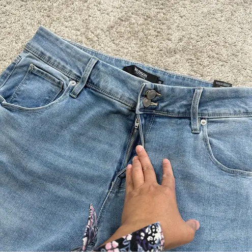 Hudson Jeans Hudson Women’s Straight Icy Blue Button Back Pocket Crop Jeans H0524-01 Size 10