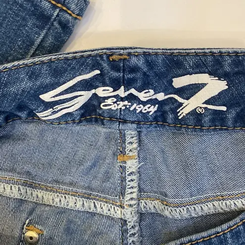 Seven7 Women’s Stretchy Cropped Medium Blue Wash Denim Jeans EUC Sz 14 Cotton