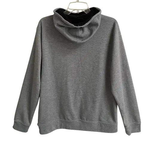 Nobull Performance Hoodie Women’s L Charcoal Grey Drawstring Fleece Lined