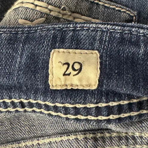 BKE SZ 29 Culture Cropped Jeans Low-Rise Zip-Fly Whiskered Faded Medium Wash