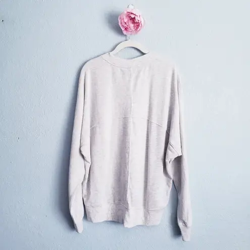 Zella  Carey Crewneck High/Low Sweatshirt In Heathered White
