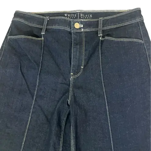 White House | Black Market  Jeans Wide Leg Cropped Dark Wash Stretch Denim Size 8