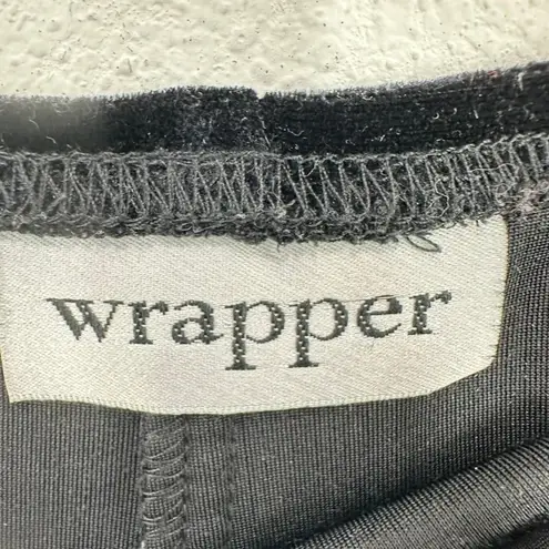 Wrapper Y2K 90s Black Velvet Floral Embroidered Mini Skirt Girly Grunge Goth