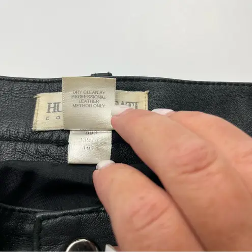 Hugo Buscati Faded Black Leather Pant Womens Size 4 Lined Pockets Zipper *FLAWS - Image 3