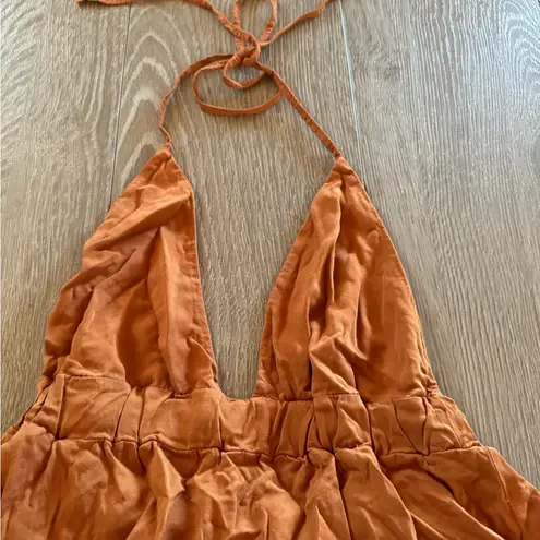 Brandy Melville  Orange Halter Neck Summer Dress