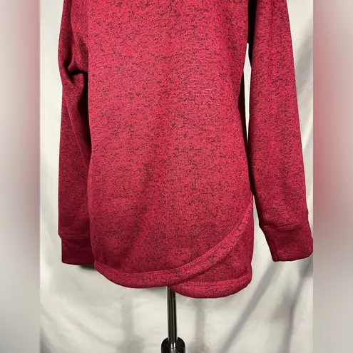 Ideology Women's Cowl Neck Pullover Long Sleeve Red Black Shirt Sweater Sz L