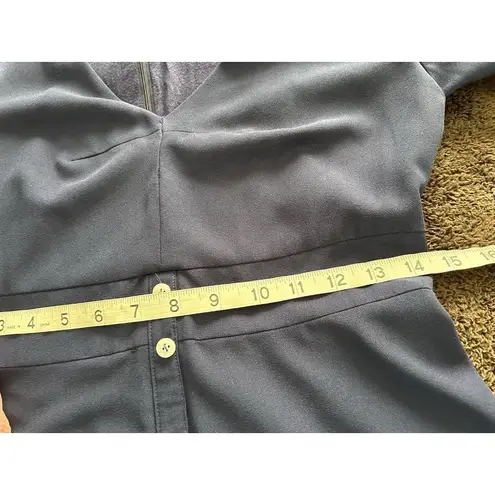 Hutch Willow Dress Navy Blue V- Neck Long SleeveButton Front Fit Flare Mini Sz S