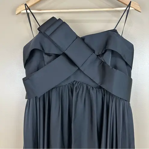 JS Collections Womens Black Satin Strapless Ribbon Bow Long Maxi Dress Gown 14