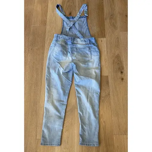 Wall Flower  Overall Jeans Womens Size Large Blue Light Wash Denim Mid Rise