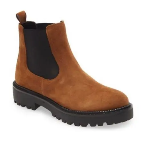 Caslon water repellant chestnut suede Chelsea boot 6