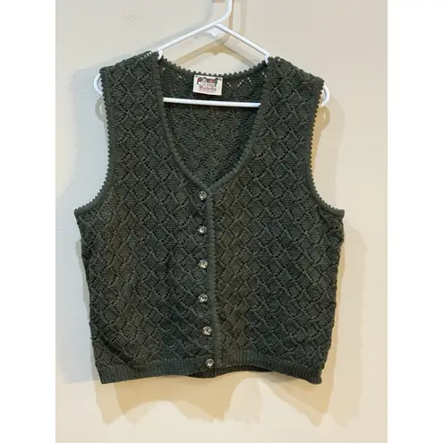 Astrifa Cardigan Sweater Size XL German Pure New Wool Solid Green Best Textured