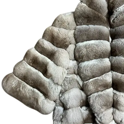 Smith Fine Furs Womens Natural Chinchilla Fur Bolero Jacket Size M Formal Event Gray Size M
