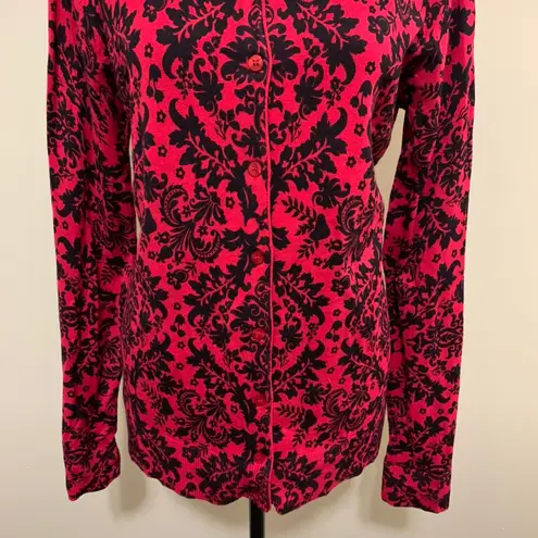 George Brand George Red & Black Paisley Long Sleeve Sweater